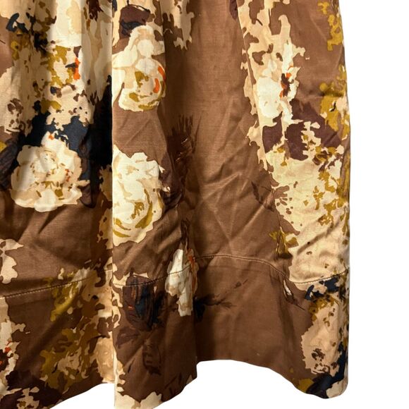 Talbots Brown Floral A-Line Skirt - Picture 7 of 16